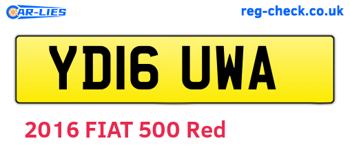 YD16UWA are the vehicle registration plates.