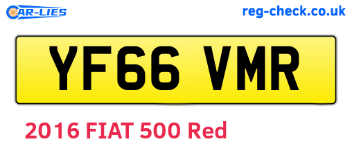 YF66VMR are the vehicle registration plates.