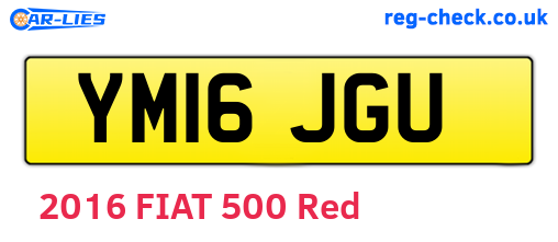 YM16JGU are the vehicle registration plates.