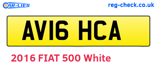 AV16HCA are the vehicle registration plates.
