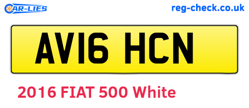 AV16HCN are the vehicle registration plates.