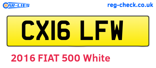 CX16LFW are the vehicle registration plates.