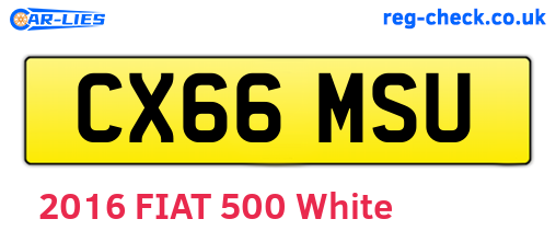CX66MSU are the vehicle registration plates.