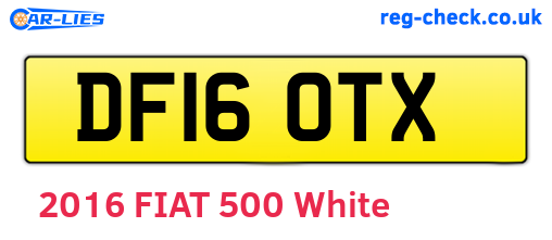 DF16OTX are the vehicle registration plates.