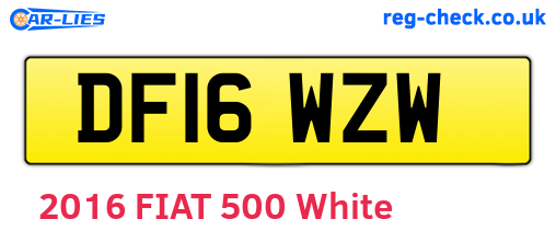 DF16WZW are the vehicle registration plates.
