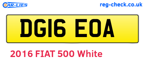 DG16EOA are the vehicle registration plates.