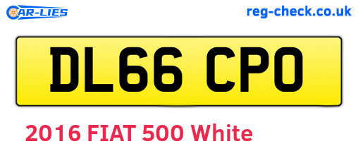 DL66CPO are the vehicle registration plates.