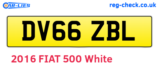 DV66ZBL are the vehicle registration plates.