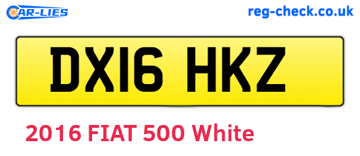DX16HKZ are the vehicle registration plates.