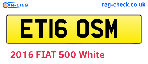 ET16OSM are the vehicle registration plates.