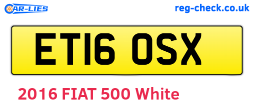 ET16OSX are the vehicle registration plates.
