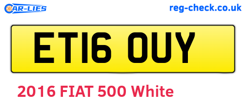 ET16OUY are the vehicle registration plates.