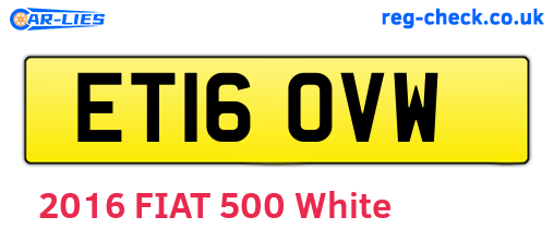 ET16OVW are the vehicle registration plates.