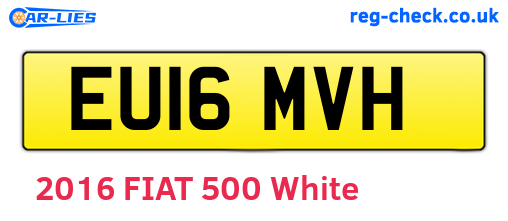 EU16MVH are the vehicle registration plates.