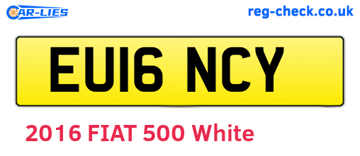 EU16NCY are the vehicle registration plates.