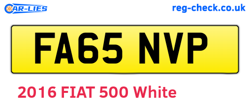 FA65NVP are the vehicle registration plates.