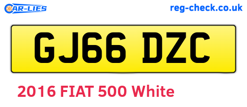 GJ66DZC are the vehicle registration plates.