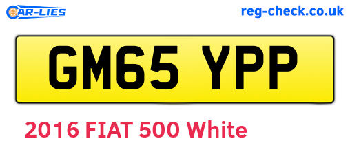 GM65YPP are the vehicle registration plates.