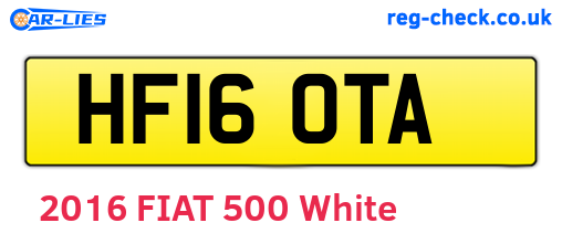 HF16OTA are the vehicle registration plates.