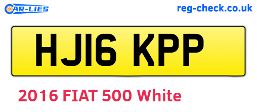 HJ16KPP are the vehicle registration plates.