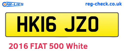 HK16JZO are the vehicle registration plates.