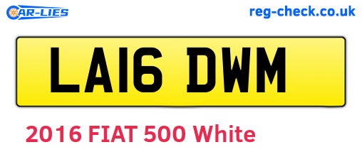 LA16DWM are the vehicle registration plates.