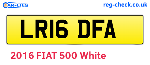 LR16DFA are the vehicle registration plates.