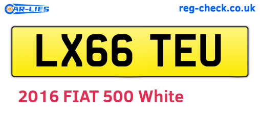 LX66TEU are the vehicle registration plates.