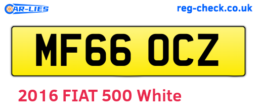 MF66OCZ are the vehicle registration plates.