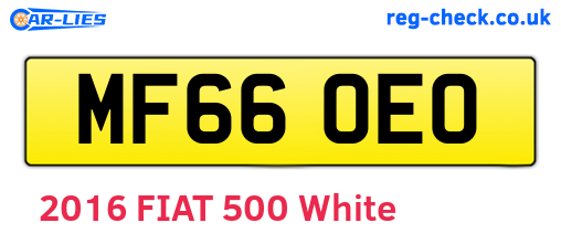MF66OEO are the vehicle registration plates.