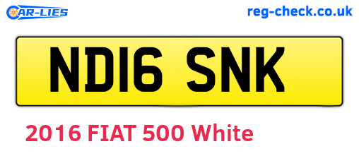 ND16SNK are the vehicle registration plates.