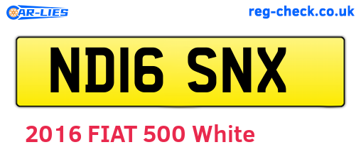 ND16SNX are the vehicle registration plates.