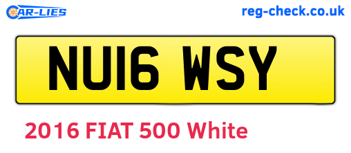 NU16WSY are the vehicle registration plates.