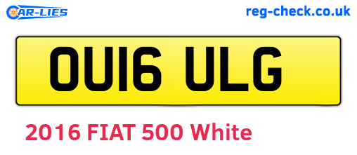OU16ULG are the vehicle registration plates.