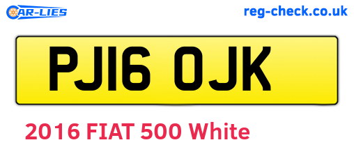 PJ16OJK are the vehicle registration plates.