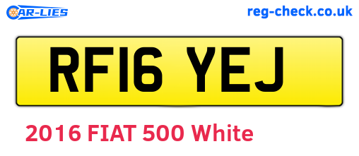 RF16YEJ are the vehicle registration plates.