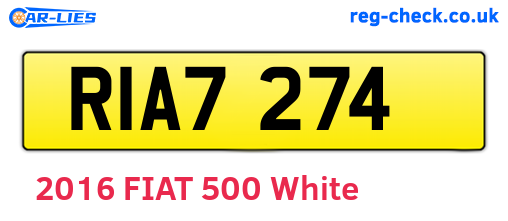 RIA7274 are the vehicle registration plates.