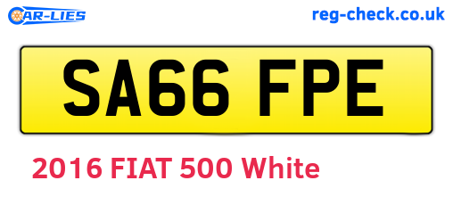 SA66FPE are the vehicle registration plates.