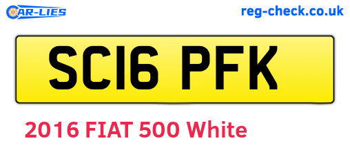SC16PFK are the vehicle registration plates.