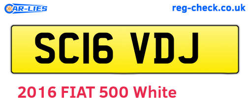 SC16VDJ are the vehicle registration plates.