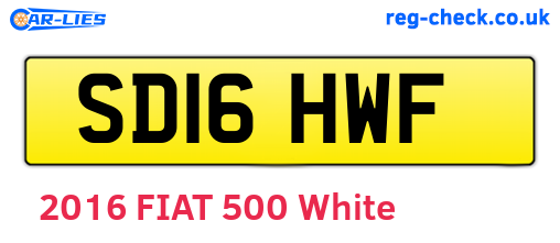 SD16HWF are the vehicle registration plates.