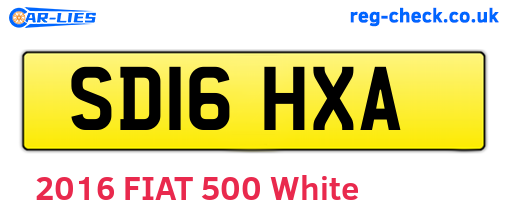 SD16HXA are the vehicle registration plates.