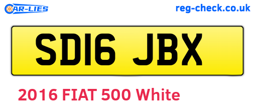 SD16JBX are the vehicle registration plates.