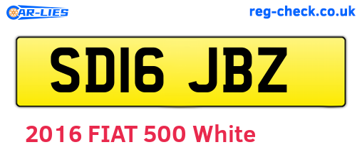 SD16JBZ are the vehicle registration plates.
