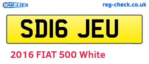 SD16JEU are the vehicle registration plates.