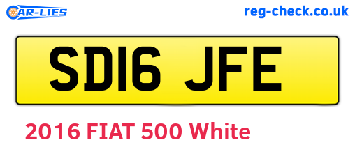 SD16JFE are the vehicle registration plates.