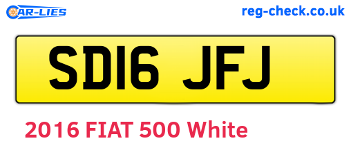 SD16JFJ are the vehicle registration plates.