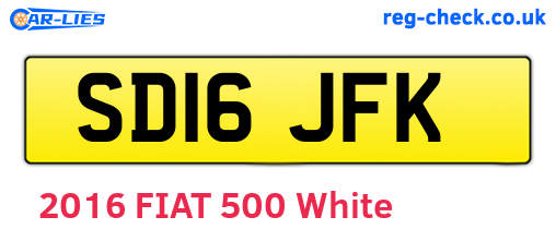 SD16JFK are the vehicle registration plates.