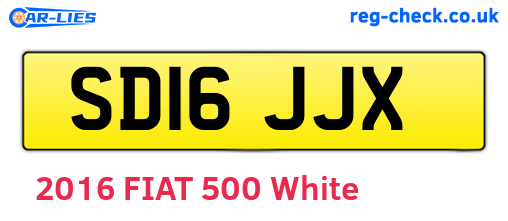 SD16JJX are the vehicle registration plates.