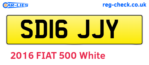 SD16JJY are the vehicle registration plates.